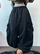 ミンク🖤リベットパラシュートコーデュロイロングパンツ🩶🖤2カラー