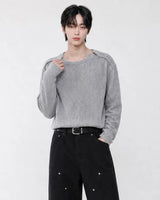 (UNISEX) Double Henley Neck Long Sleeve