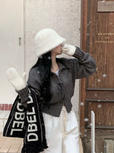 [BELLIDE MADE] Solid Standard Semi-Crop Knit Zip-Up