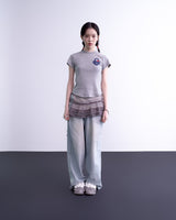 ハートロックドットクロップTシャツ (グレー)
