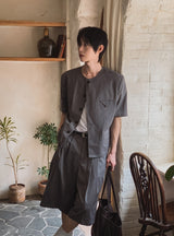 テオノーカラーハーフジャケット