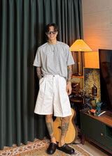 Half-Banded Two-Tuck Wide Shorts 4COLOR