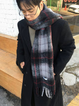 No.1547 wool check muffler (4color)