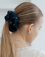 DENIM DOT SCRUNCHIE