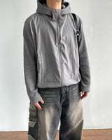 Contrast Highneck Hood Zip-up
