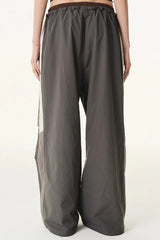 Dual Waist Contrast Pleated Pants