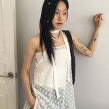 Cable ribbed tank top