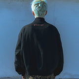 Wool blouson jacket / Black
