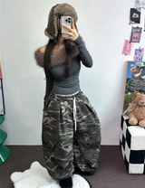 BALLOON MILITARY SWEAT PARACHUTE PINTUCK PANTS 🩶💚🖤2COLOR