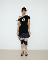 [MADE] ワンショルダーリボンTシャツ 001