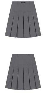 [mnem] loop pleated midi skirt (gray)