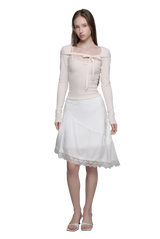 Cotton touch ribbon bolero, Pink