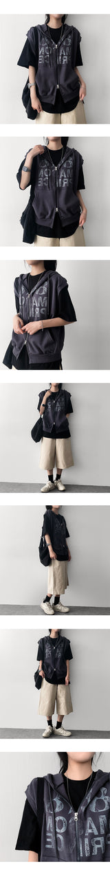 Ika Two Way Hooded Vest Zip-Up