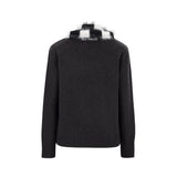 13DE MARZO Bear Thin Scarf Sweater Dark Grey