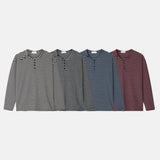 LMN COO Double Henley Neck Danara Long Sleeve Tee (4 colors)