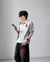 メイブ襟付き長袖Tシャツ