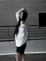 [unisex] サマークールシースルーフードジップアップ (2color)