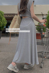 【MADE】Shirring slit long dress