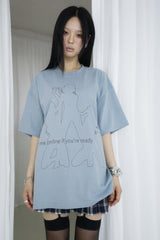 オンラインTシャツ (WHITE / BLUE)