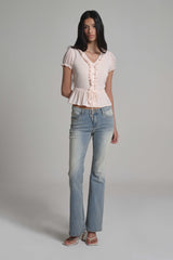Afternoon Tea Ribbon Frill Top, Pink