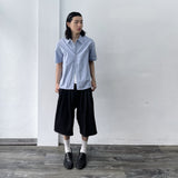 Snap-Button Wide Shorts