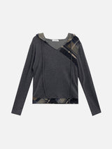 Mode Slim Fit Check Pattern Hoodie (2c)