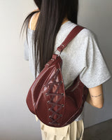 Tenka eyelet strap leather shoulder bag