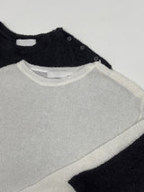 バックルシースルーニットTシャツ