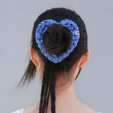 Crochet Heart Scrunch - Blue
