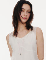 26SS★ [Premium Plating] Champagne Full Moon AB(W) Big Bowl Long Necklace