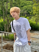 スクエアフレームレタリング半袖Tシャツ 3C