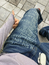 No.1400レタリングワイドデニムパンツ