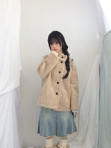 highneck puffy fur jacket