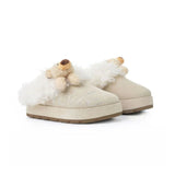 13DE MARZO Logo Fuzzy Snow Slippers Beige