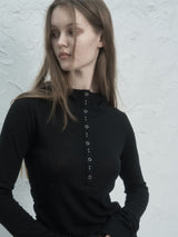 RIVET BUTTON HOODIE TOP
