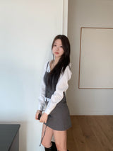 Tailor Mono Button Bustier Back Slit Top