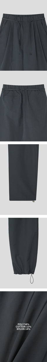 [Unisex] Nylon two tuck rope banding pants(3color)