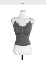 [ built-in bra pads ] ash vibe lace slim sleeveless top