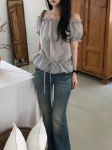 Powder Off-Shoulder Blouse (3 colors)