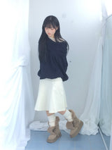 soft corduroy banding skirt