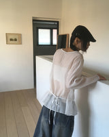 Hash see-through frill layered blouse