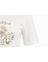 ダイアサマーヴィンテージグラフィックシャーリングワンショルダーTシャツ アイボリー