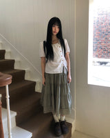ラメオン ラップ ショート スリーブ ブラウス