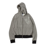 Untitled Starrynight Small Stripe Hood Zip Up Black White