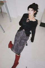 シフォンバンディングヒョウロングスカート