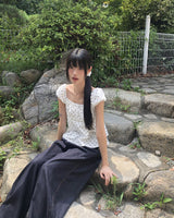 Rease Dot Puff Strap Blouse