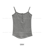 [U-BASIC] Rollin Button Round Sleeveless Top