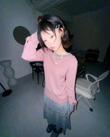 (2color) Shirring Drawstring Flare Midi Skirt