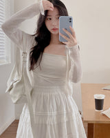 Tibe frill knit cardigan