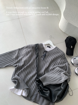  Isabelle Vienna V-Neck Loose Fit Ribbed Long Sleeve Knit